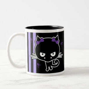紫色の子猫 ツートーンマグカップ