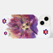 紫色の子猫、子猫のポートレートカラフル足 Case-Mate iPhoneケース (裏面 (横))