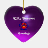 紫色の子猫，子猫のポートレート,アメジスト宝石 セラミックオーナメント (裏面)