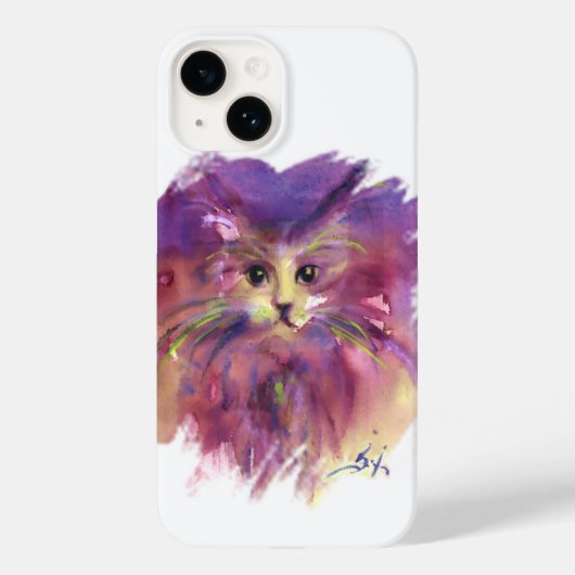 紫色の子猫,子猫のポートレート,白 Case-Mate iPhoneケース (裏面)