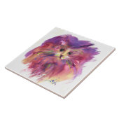 紫色の子猫、子猫ポートレートセラミックタイル タイル (側面)