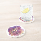 紫色の子猫、子猫ポートレート コースター (側面)