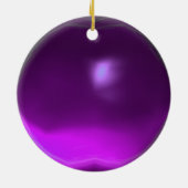 紫色の子猫、子猫ポートレート セラミックオーナメント (裏面)