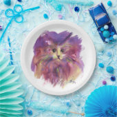 紫色の子猫、子猫ポートレート ペーパープレート (パーティー)