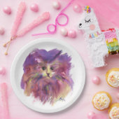 紫色の子猫、子猫ポートレート ペーパープレート (パーティー)