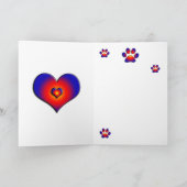 紫色の子猫，子猫，カラフルハートバレンタイン シーズンカード (内部)