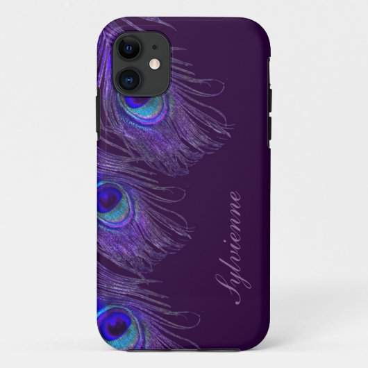 紫色の孔雀のiphone 5Sの箱 Case-Mate iPhoneケース (裏面)