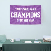 紫色の学校のスポーツチームチャンピオン 横断幕 (トレードショー)