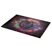 紫色の宇宙を背景にした狼のグラフィックアート カッティングボード (角)