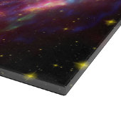 紫色の宇宙を背景にした狼のグラフィックアート カッティングボード (角)