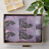 紫色の宇宙猫パッチワーク 薄葉紙 (ギフト)