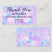 紫色の宝石のフェイクグリッター感謝していユー 名刺 (正面/裏面)