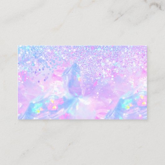 紫色の宝石のフェイクグリッター感謝していユー 名刺 (裏面)