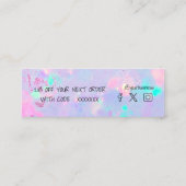 紫色の宝石の割引カード スキニー名刺 (裏面)