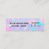 紫色の宝石の割引カード スキニー名刺 (裏面)