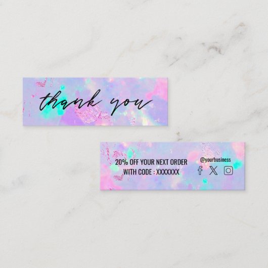 紫色の宝石の割引カード スキニー名刺 (正面/裏面)