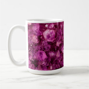 紫色の宝石の背景アメジスト水晶 コーヒーマグカップ