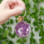 紫色の宝石キーチェーン キーホルダー (手)