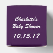 紫色の宝石トーン水の色の花ベビーシャワー フェイバーボックス (上部)