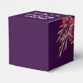 紫色の宝石トーン水の色の花ベビーシャワー フェイバーボックス (裏面サイド)