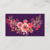 紫色の宝石トーン水色の花おむつラッフル エンクロージャーカード (裏面)