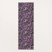 紫色の宝石用原石の水晶プリント ヨガマット (裏面)