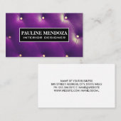 紫色の室内装飾品 | ボタンインテリアのパディング 名刺 (正面/裏面)