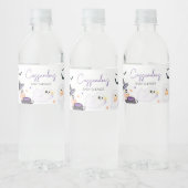 紫色の小さなブーブハロウィーンベビーシャワー ペットボトルラベル (ボトル)