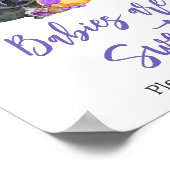 紫色の小さなブーブベビーシャワーベビーは甘い ポスター (角)