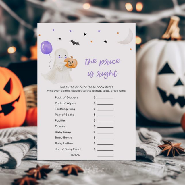 紫色の小さなブー価格は正しいゲーム (A Little Boo Baby Shower The Price is Right Game)