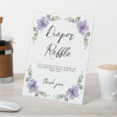 紫色の小さなワイルドフラワーおむつラッフル 台座サイン (インサイチュ)