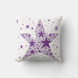 紫色の小さな星で作られた大きな星 クッション