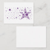 紫色の小さな星で作られた大きな星 ノートカード (正面/裏面)