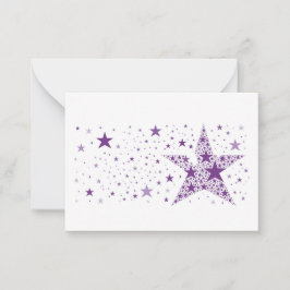 紫色の小さな星で作られた大きな星 ノートカード
