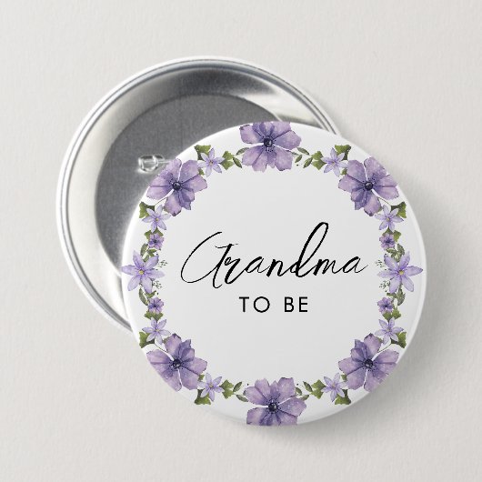 紫色の小さな野草のおばあちゃんボタンになる 缶バッジ (正面&裏面)