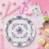 紫色の少し野生の花の途中のスクリプトパ ペーパープレート (パーティー)