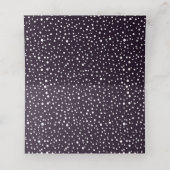 紫色の山々の冬の結婚式を折り畳んだエスコート プレイスカード (内部開封)