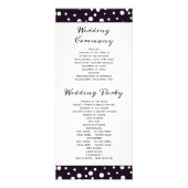 紫色の山と針葉樹の結婚式プログラム ラックカード (裏面)