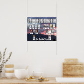 紫色の山の日没の写真統一された家族の木 ポスター (キッチン)