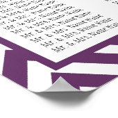 紫色の山形ジグザグ結婚の座席表 ポスター (角)