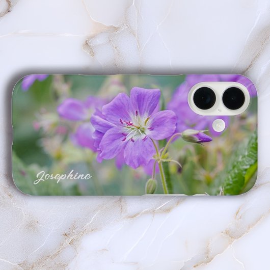 紫色の山花写真ゼラニウム花の名前 Case-Mate iPhoneケース