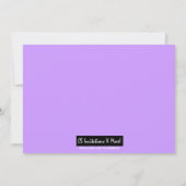 紫色の岩と写真付きボウルのボーリングパーティー 招待状 (裏面)