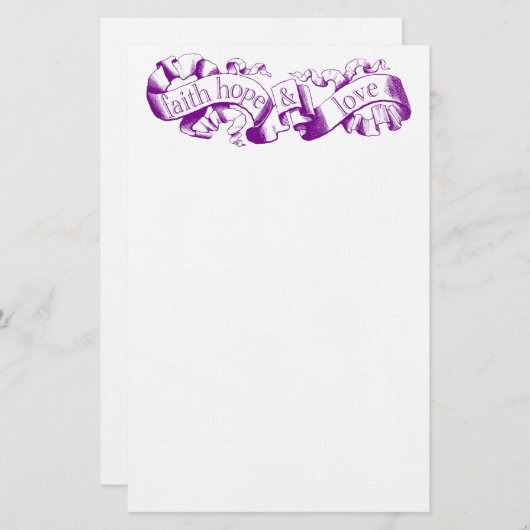 紫色の巻物1コリント13結婚の文房具 便箋 (正面/裏面)