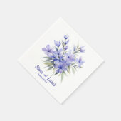 紫色の巻飾り2:パーソナライズされたの結婚ナプキン スタンダードカクテルナプキン (角)