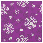 紫色の布に雪の結晶を描く ファブリック (クローズアップ)