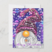 紫色の帽子に格言のクリスマスソングを歌う幸せなクリスマス (正面)