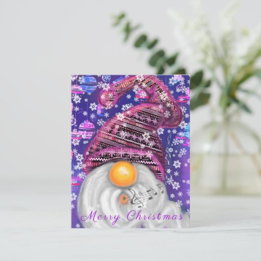 紫色の帽子に格言のクリスマスソングを歌う幸せなクリスマス (スタンド正面)