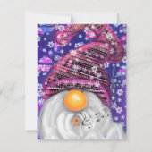 紫色の帽子に格言のクリスマスソングを歌う幸せなクリスマス (裏面)