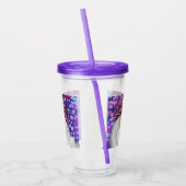 紫色の帽子に格言のクリスマスソングを歌う幸せなクリスマス アクリルタンブラー (左)