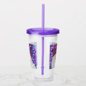 紫色の帽子に格言のクリスマスソングを歌う幸せなクリスマス アクリルタンブラー (右)